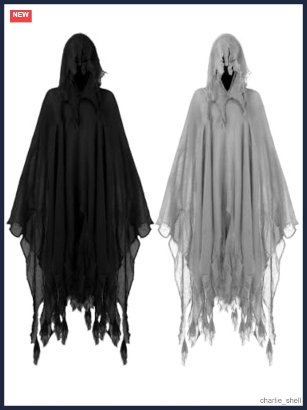 Halloween Grim Reaper Hooded Cape Linen Costume Set 2 Pc Adult